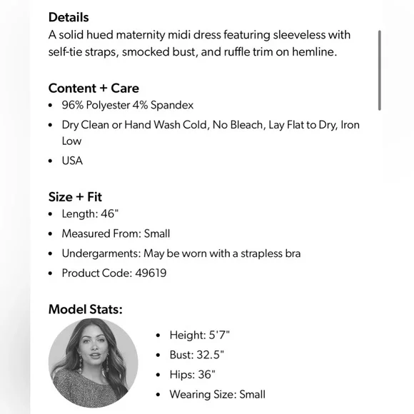 PinkBlush Red Midi/Maxi Dress with Tie Straps - Maternity, Postpartum - Picture 4 of 4